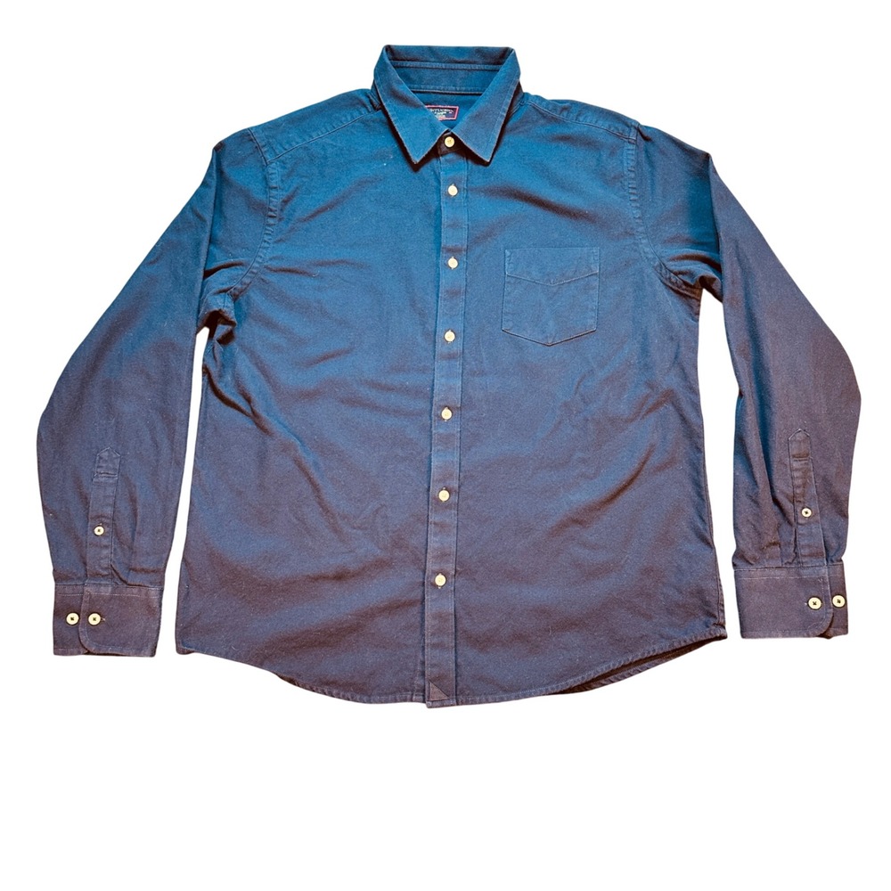 UNTUCKit Sherwood Flannel Slim Fit Button Down Shirt sz XL 100% Cotton Navy Blue